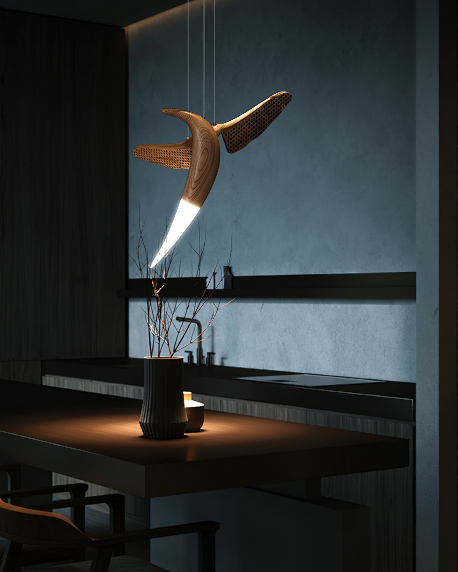 Elsilor Avian-Inspired Wood Pendant Light - Letslighting