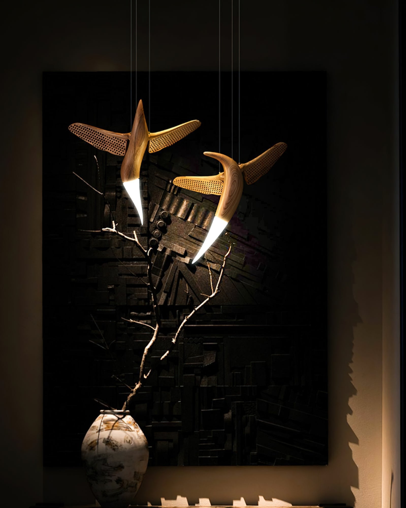 Elsilor Avian-Inspired Wood Pendant Light - Letslighting