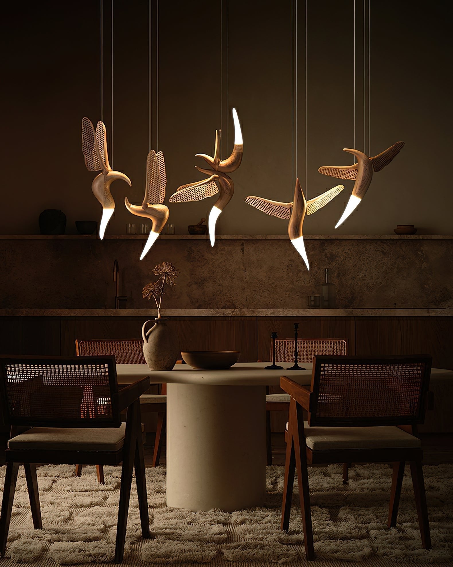 Elsilor Avian-Inspired Wood Pendant Light - Letslighting