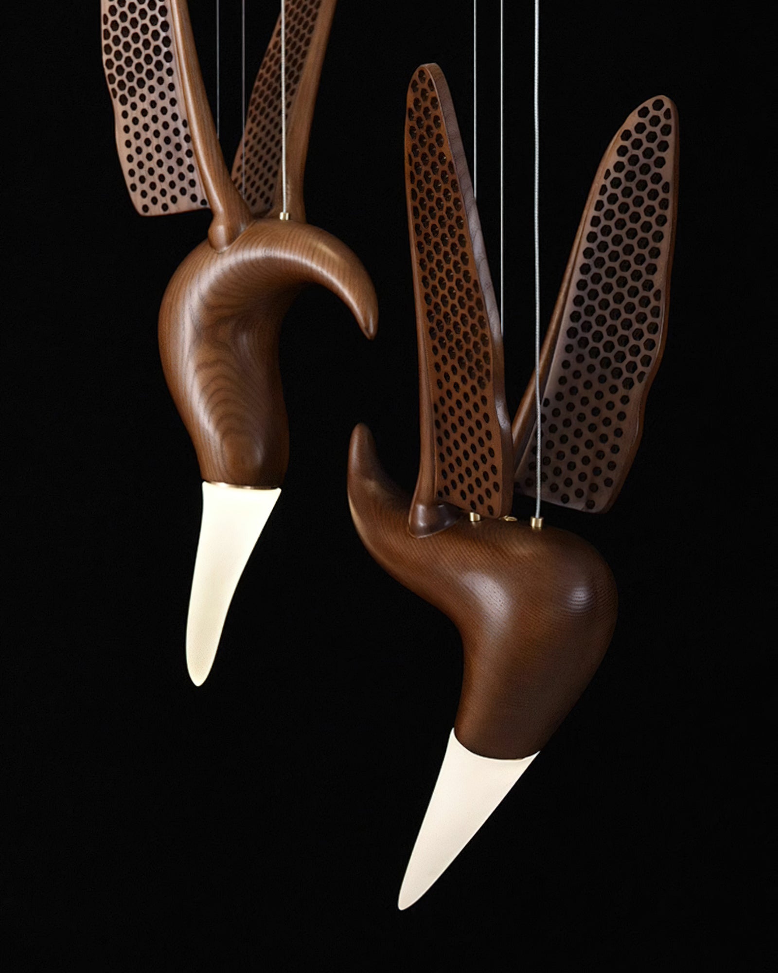 Elsilor Avian-Inspired Wood Pendant Light - Letslighting