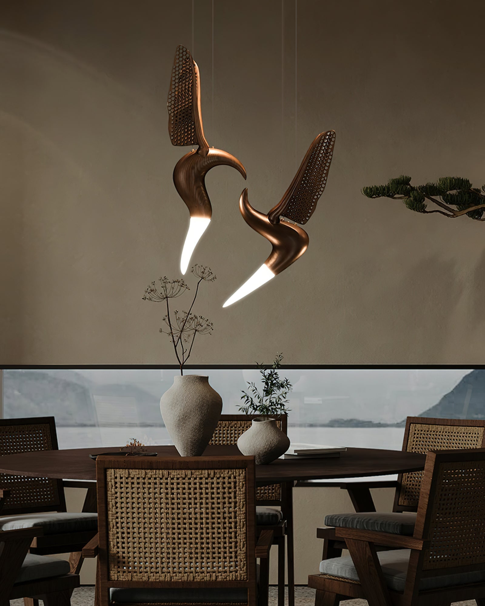 Elsilor Avian-Inspired Wood Pendant Light - Letslighting