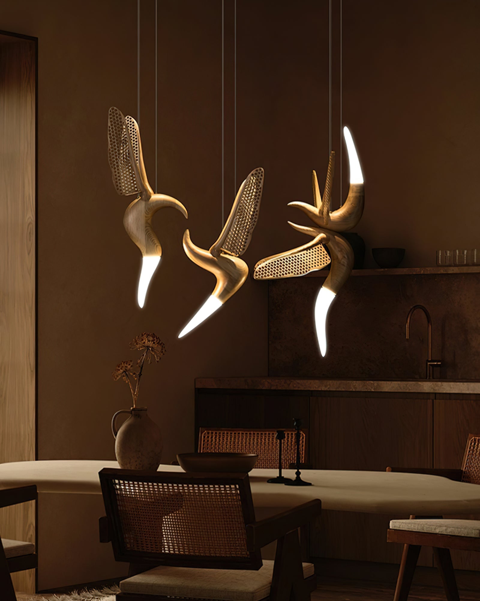Elsilor Avian-Inspired Wood Pendant Light - Letslighting