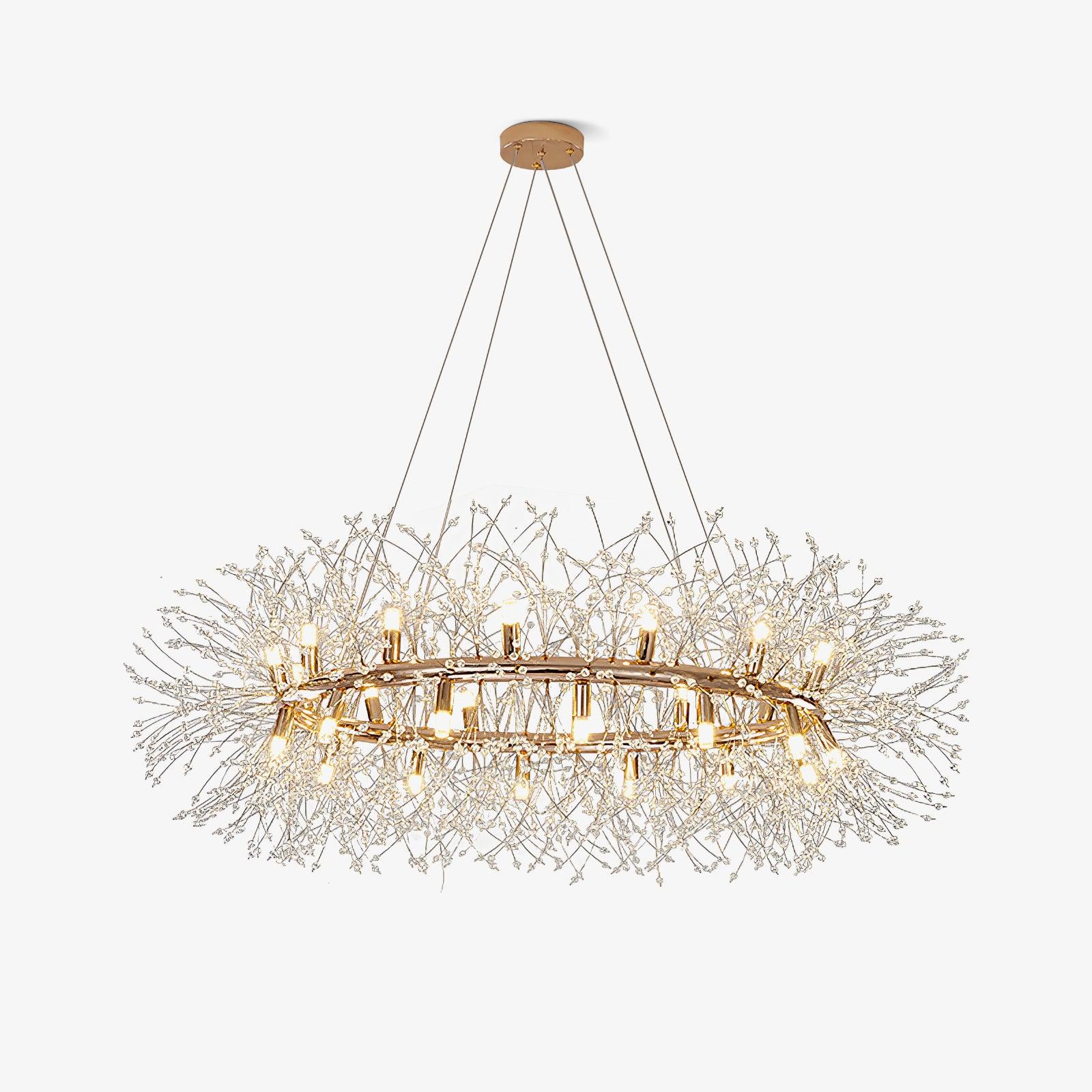 Lustra Chandelier Dandelion Round Stainless Steel - Letslighting