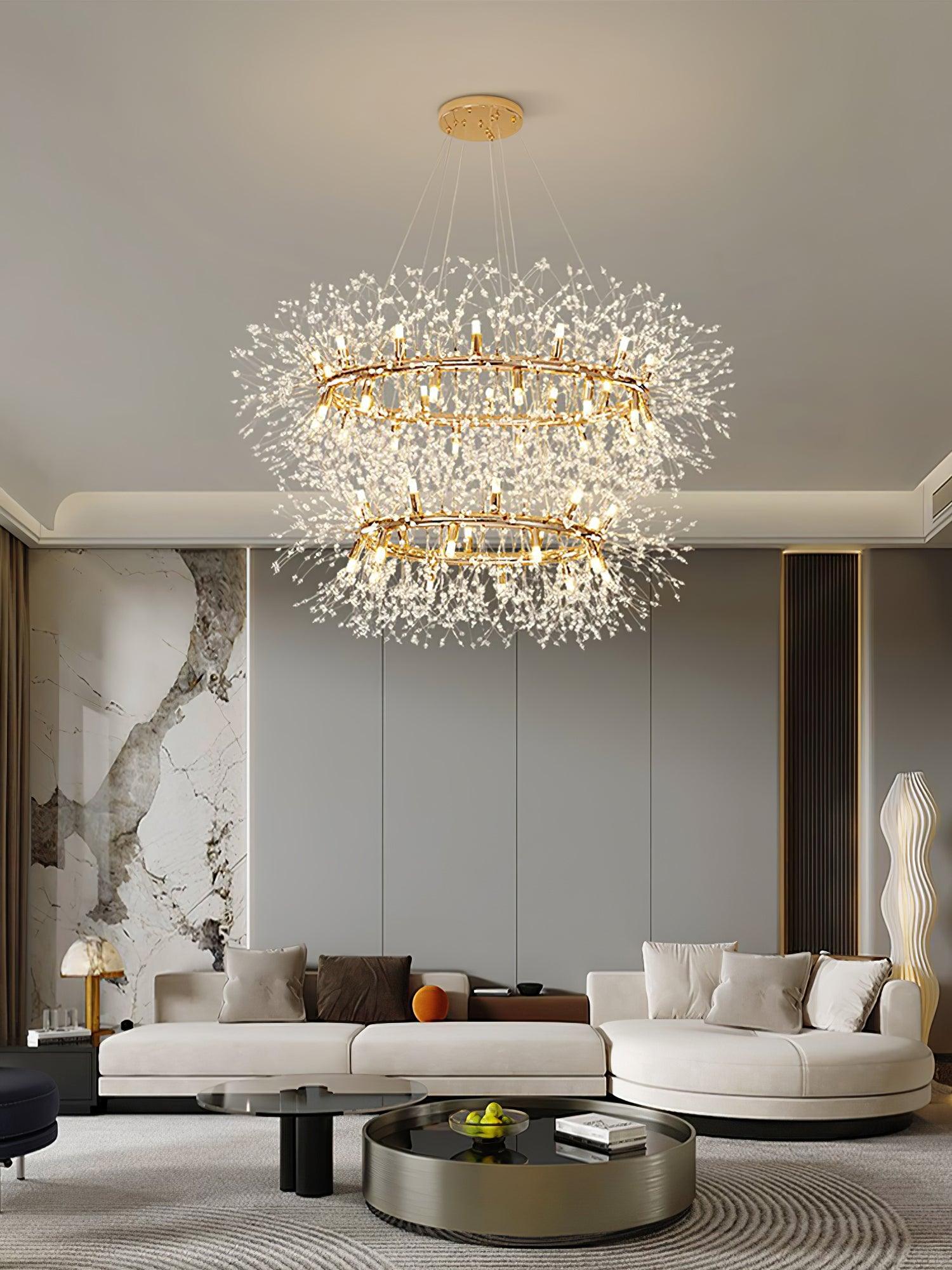 Lustra Chandelier Dandelion Round Stainless Steel - Letslighting