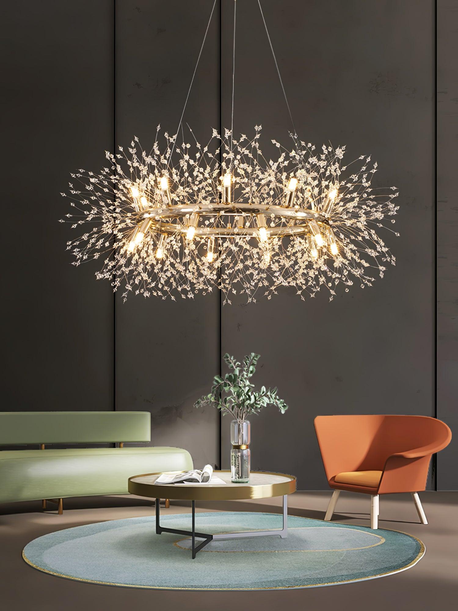 Lustra Chandelier Dandelion Round Stainless Steel - Letslighting
