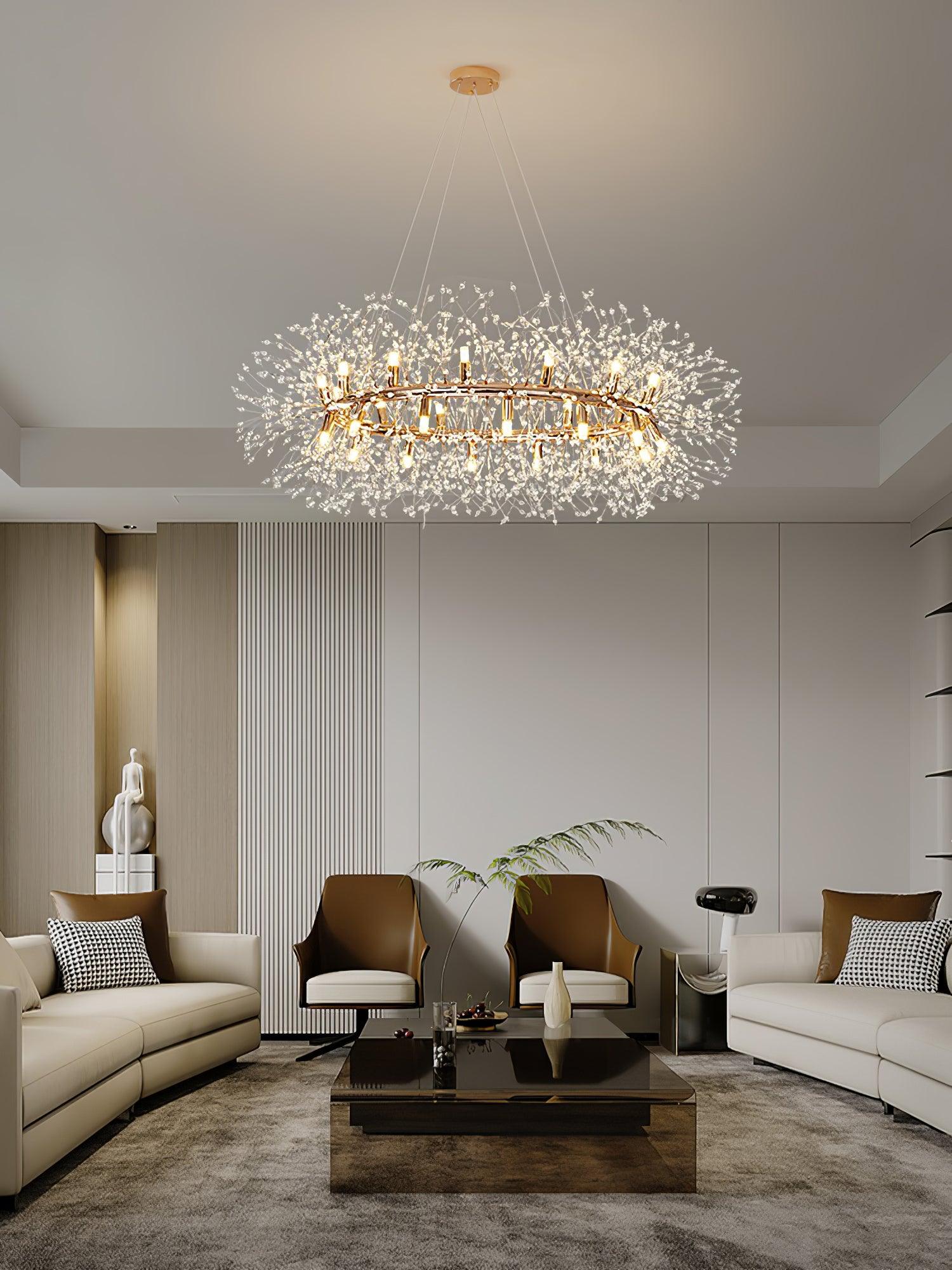Lustra Chandelier Dandelion Round Stainless Steel - Letslighting