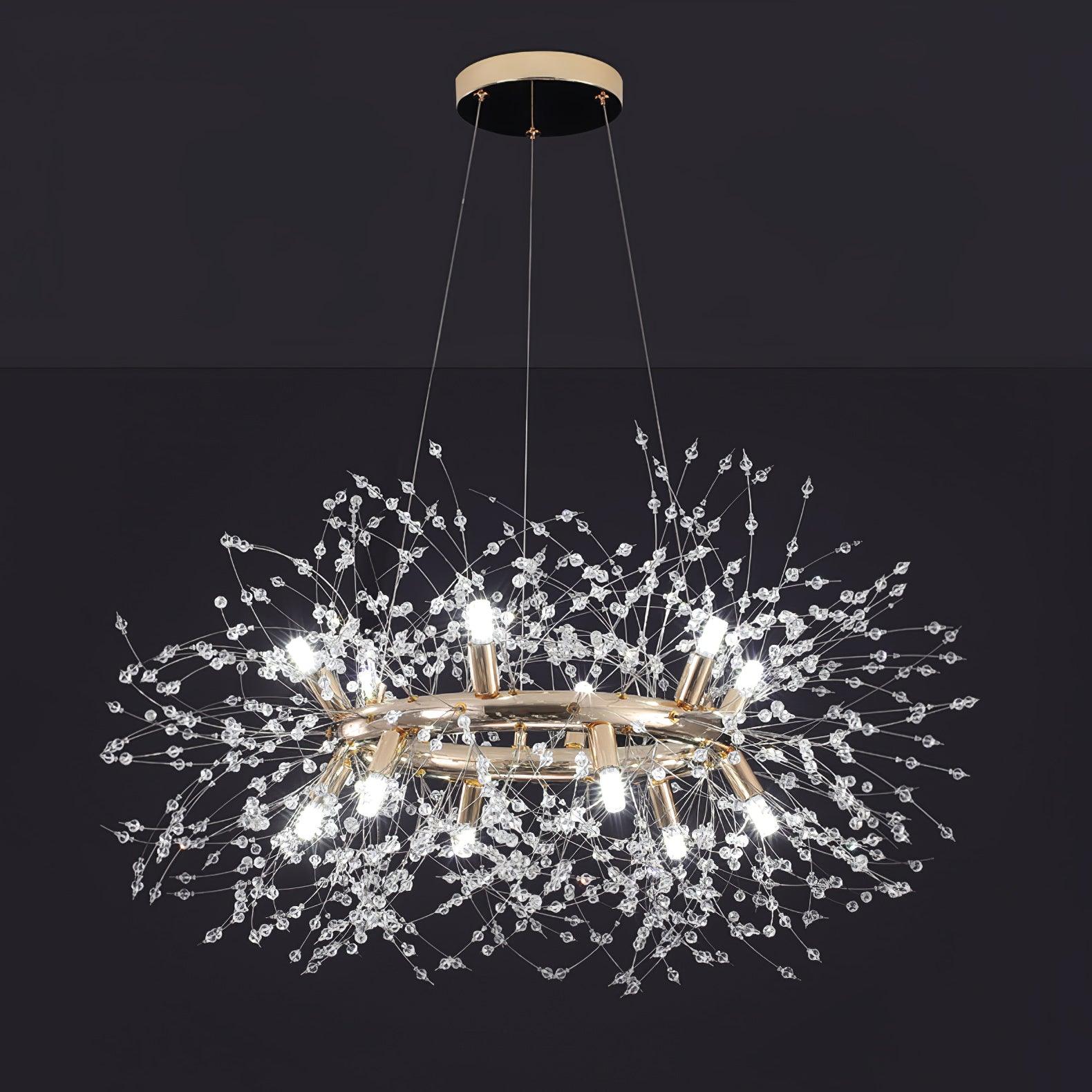 Lustra Chandelier Dandelion Round Stainless Steel - Letslighting