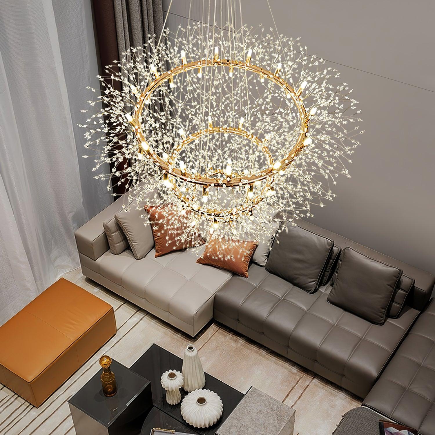 Lustra Chandelier Dandelion Round Stainless Steel - Letslighting