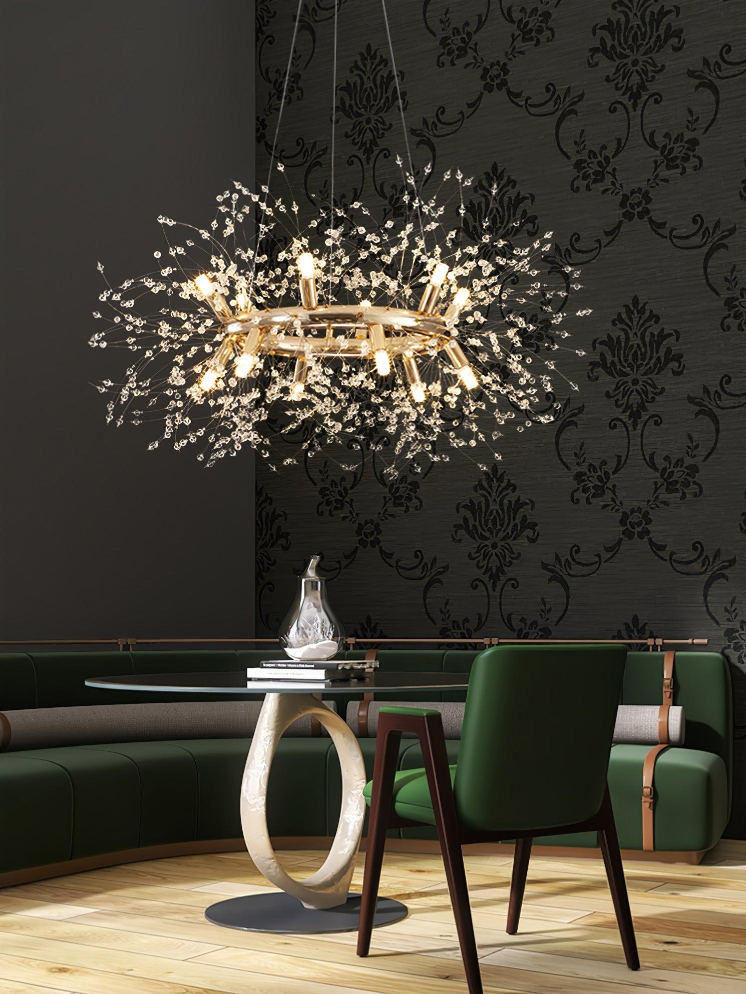 Lustra Chandelier Dandelion Round Stainless Steel - Letslighting