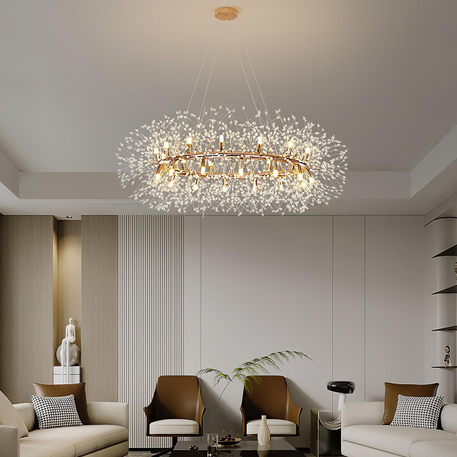 Lustra Chandelier Dandelion Round Stainless Steel - Letslighting