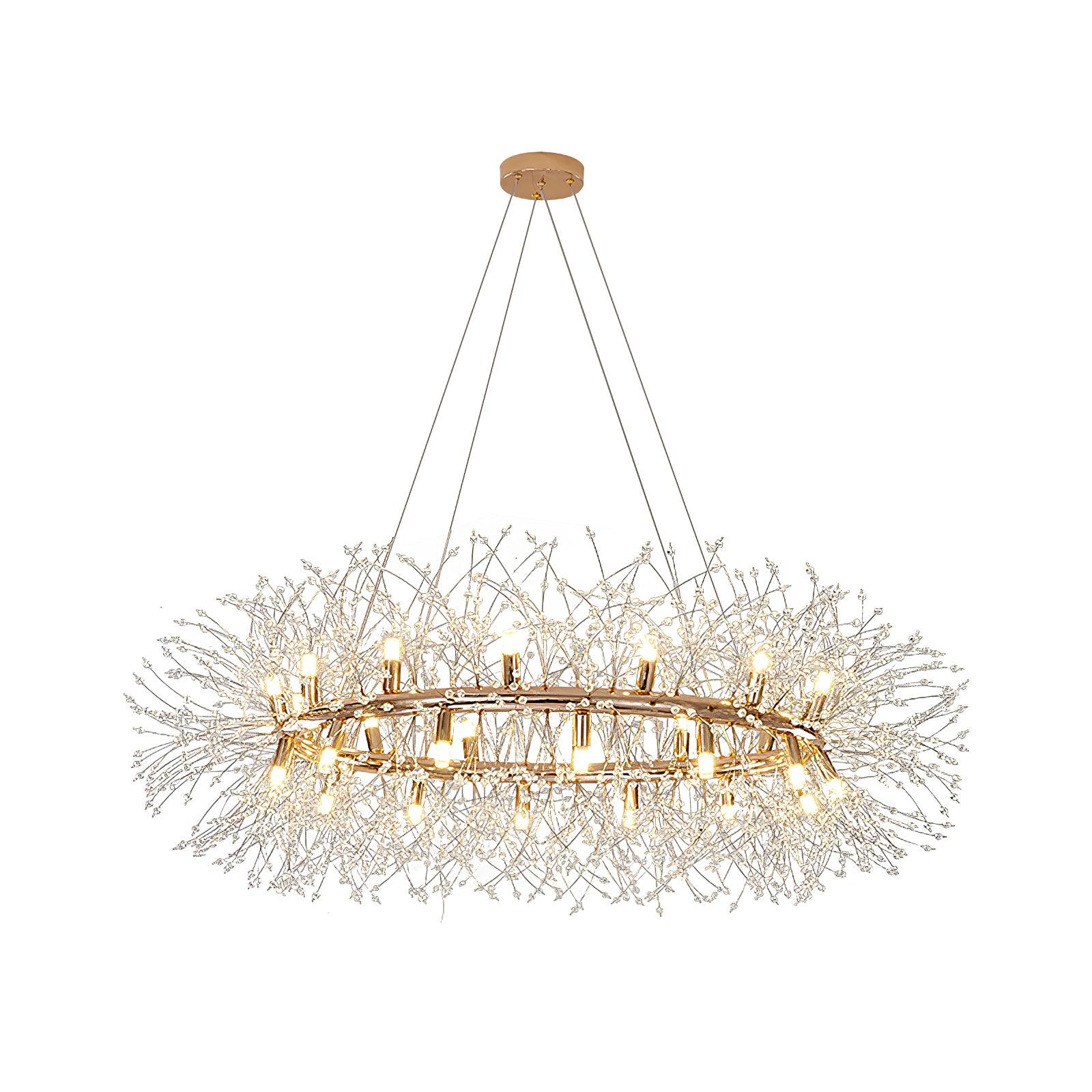 Lustra Chandelier Dandelion Round Stainless Steel - Letslighting