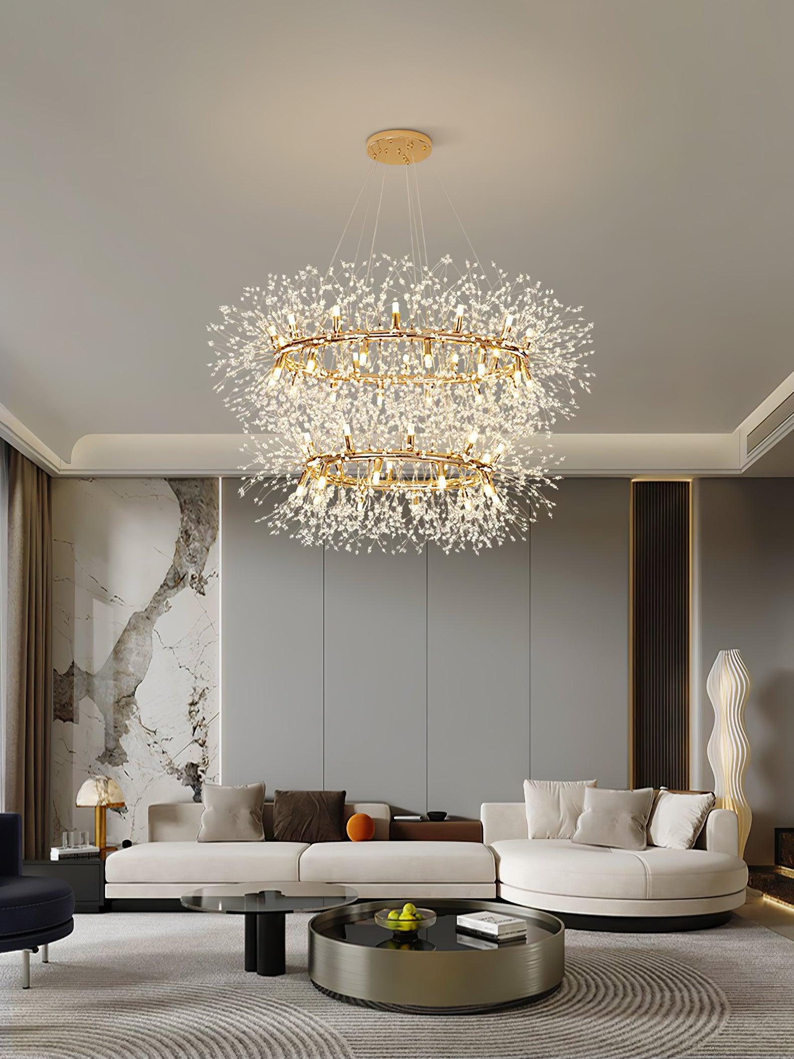 Lustra Chandelier Dandelion Round Stainless Steel - Letslighting