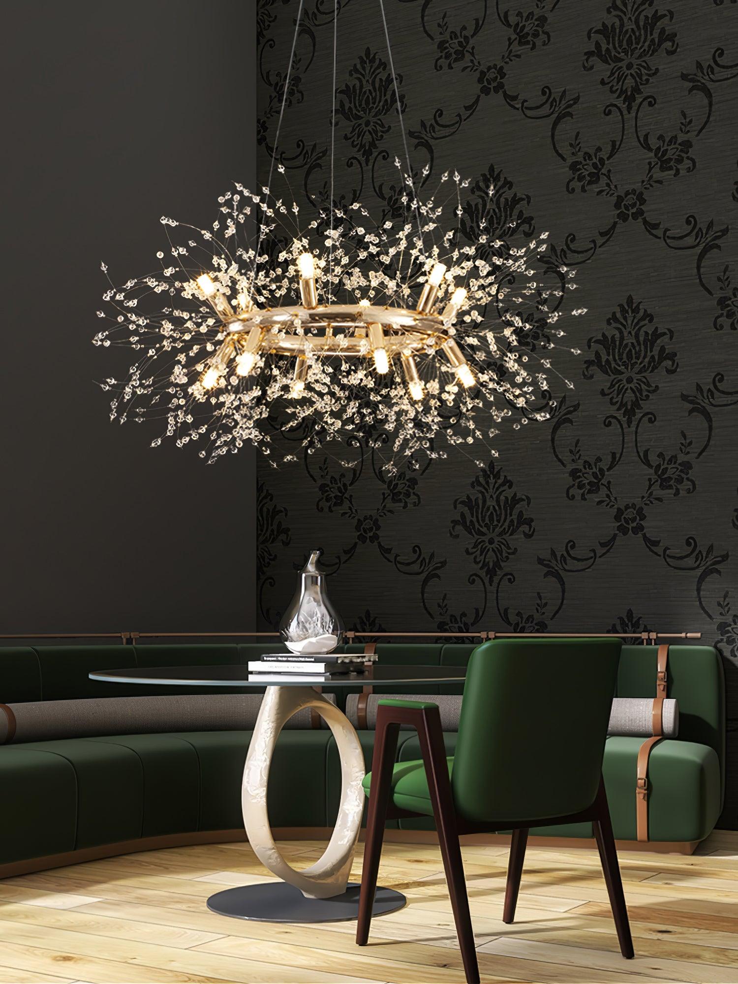 Lustra Chandelier Dandelion Round Stainless Steel - Letslighting