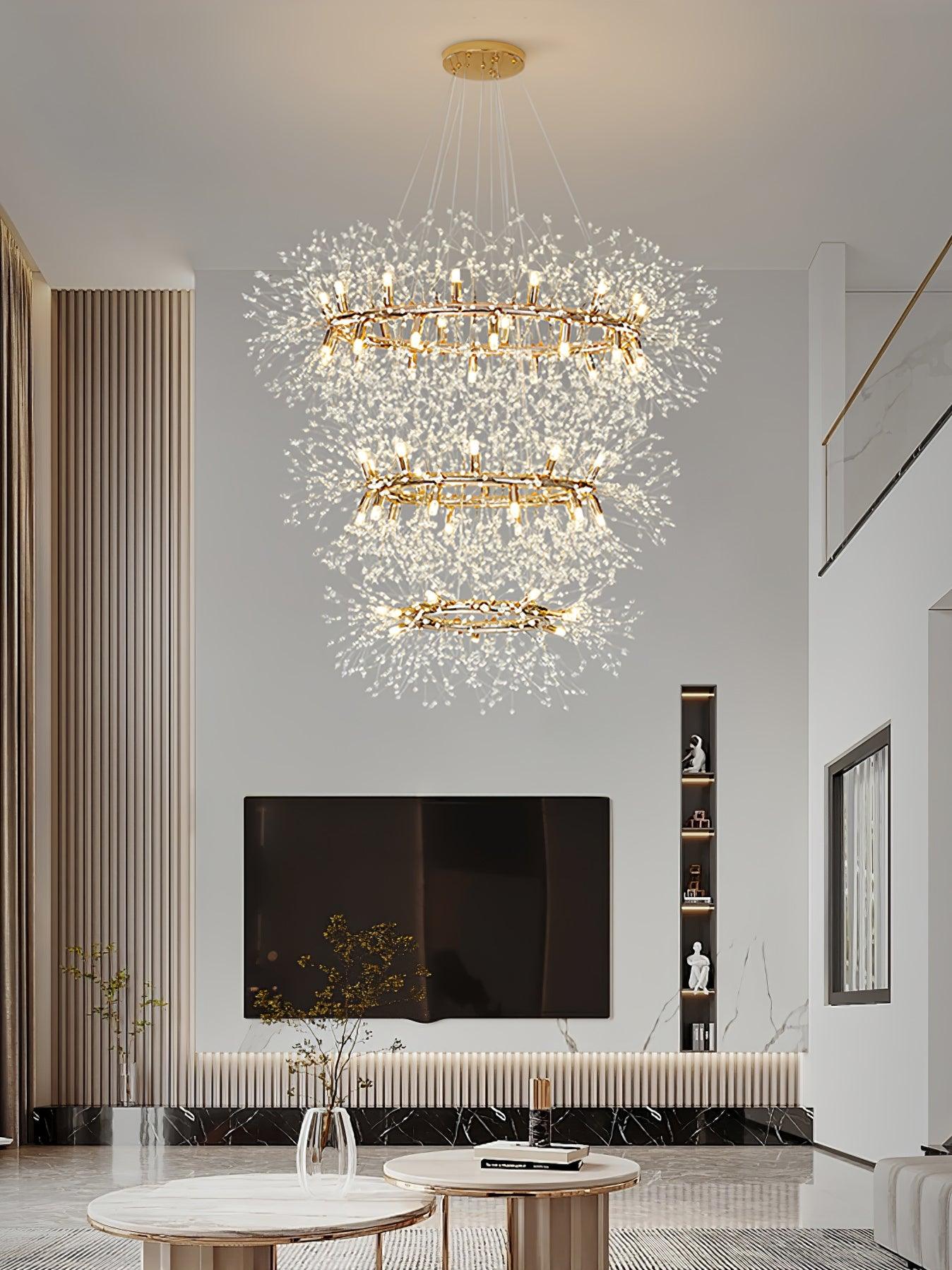 Lustra Chandelier Dandelion Round Stainless Steel - Letslighting