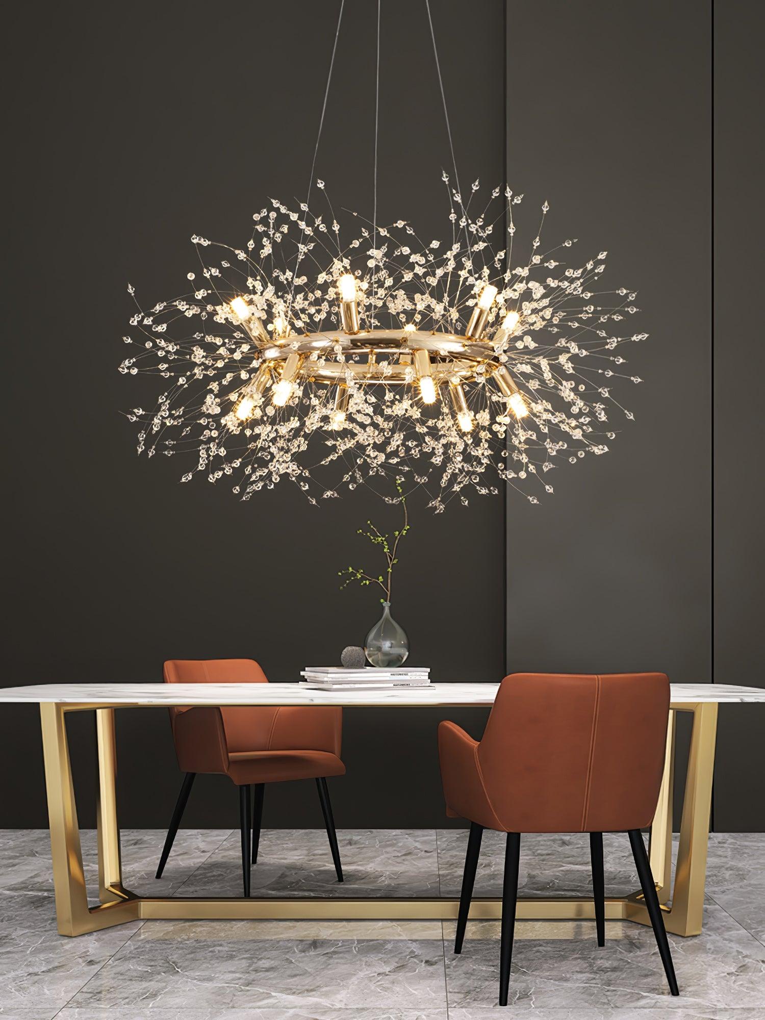 Lustra Chandelier Dandelion Round Stainless Steel - Letslighting