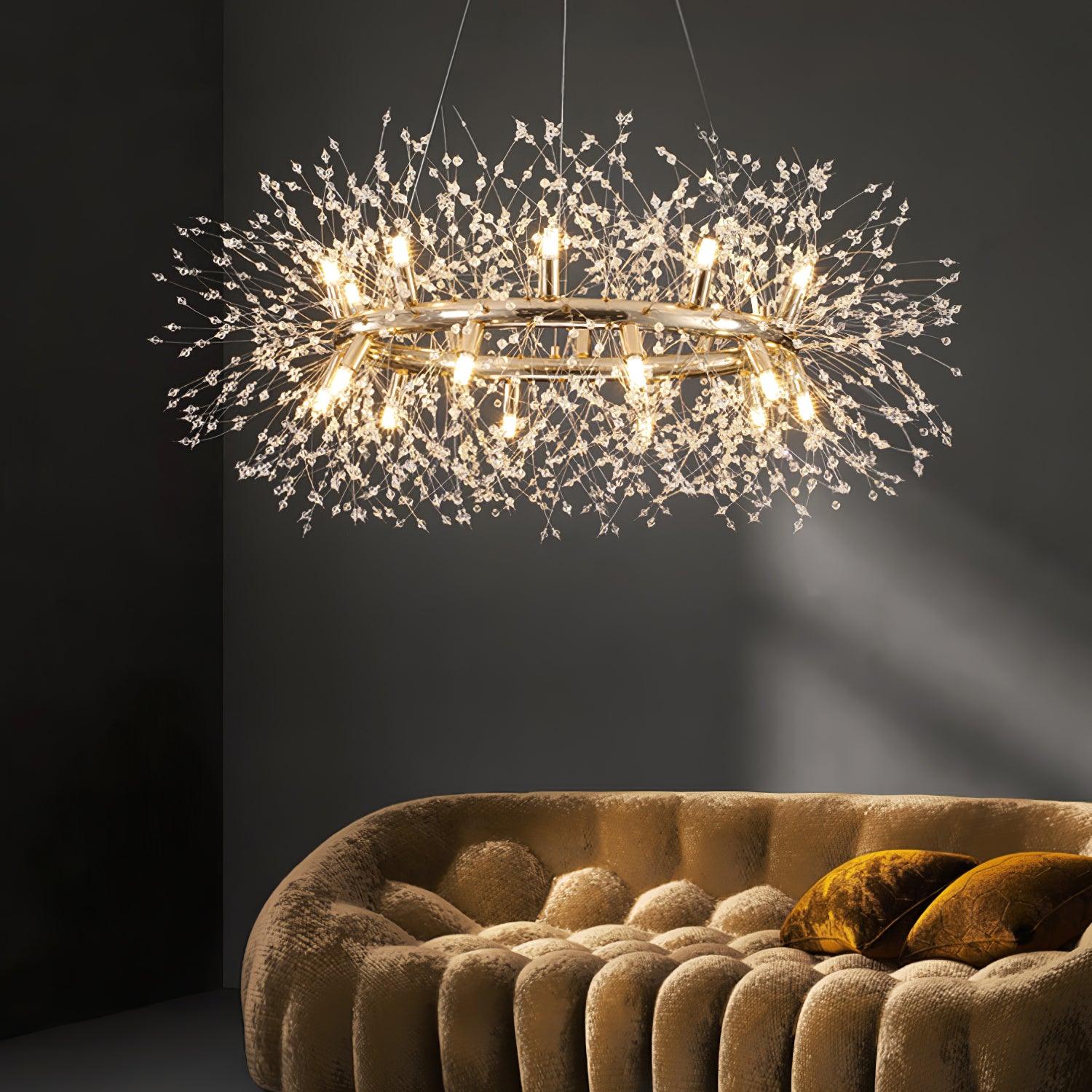 Lustra Chandelier Dandelion Round Stainless Steel - Letslighting