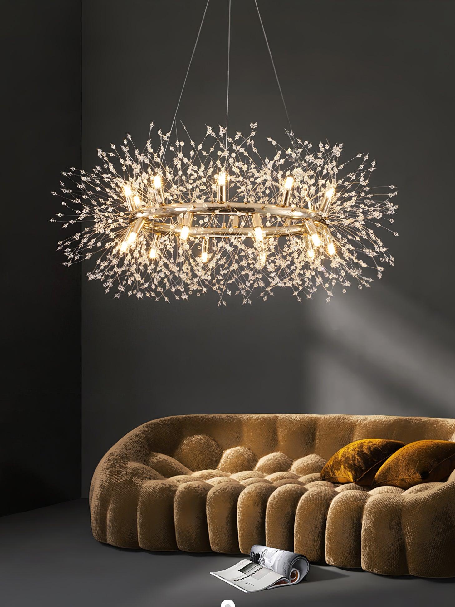Lustra Chandelier Dandelion Round Stainless Steel - Letslighting