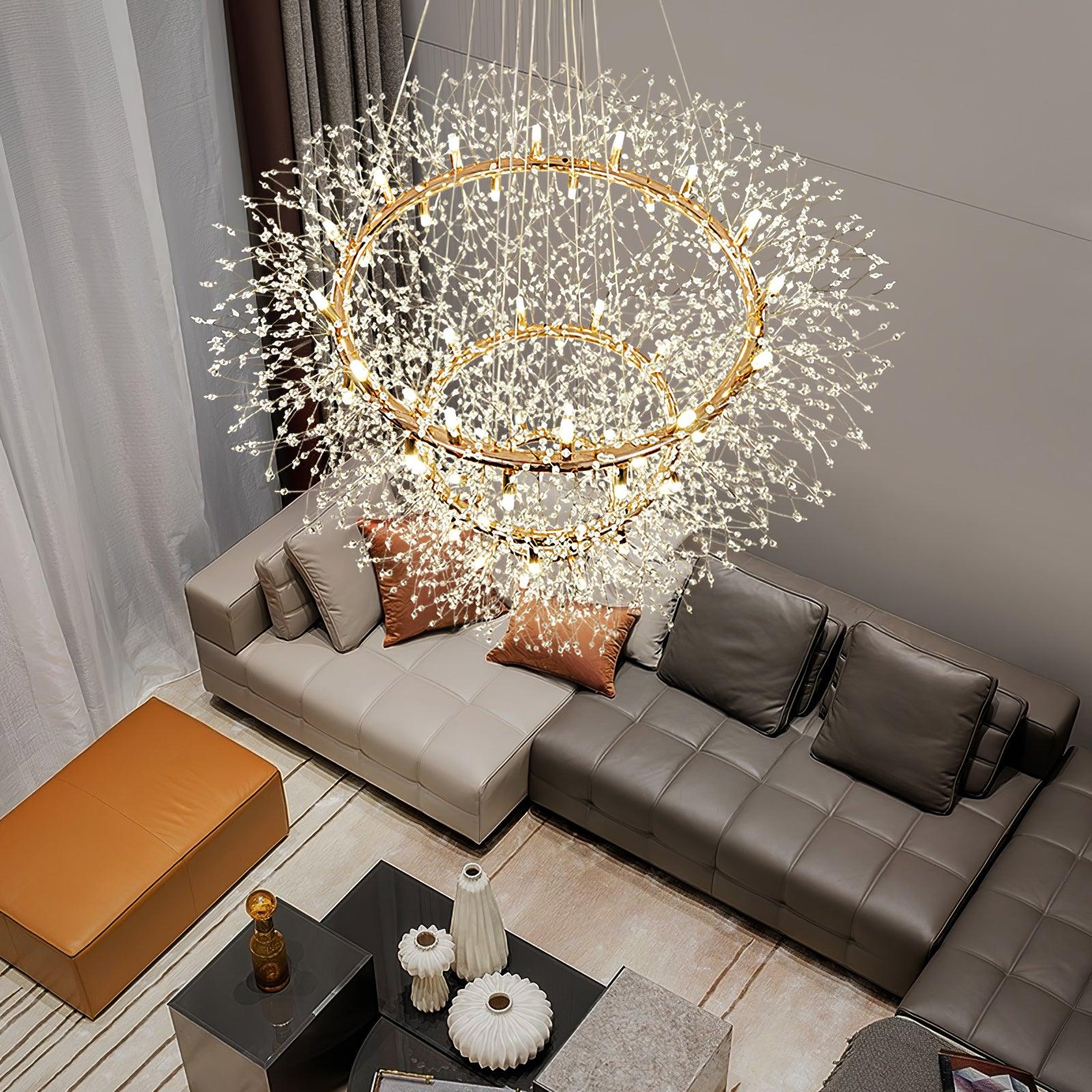Lustra Chandelier Dandelion Round Stainless Steel - Letslighting