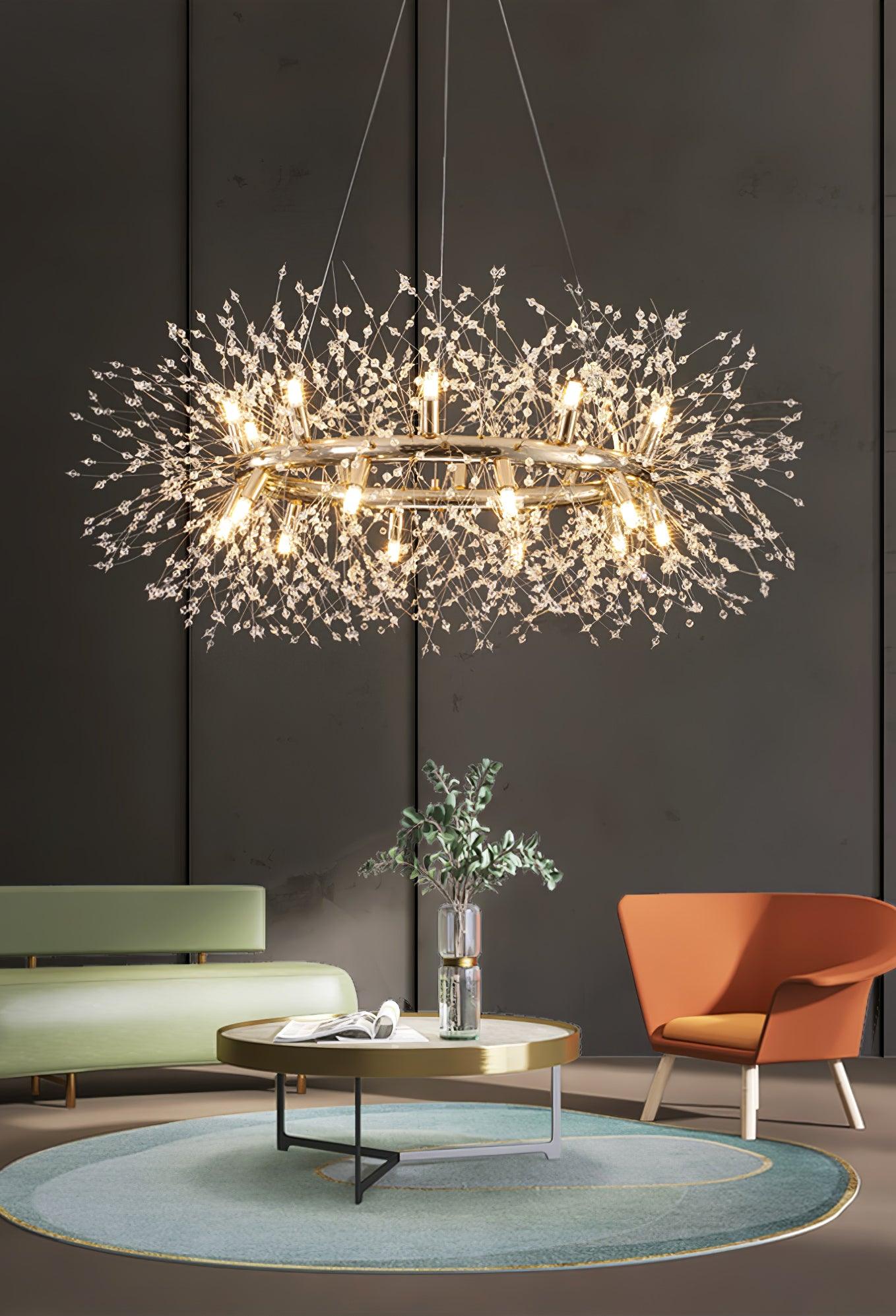 Lustra Chandelier Dandelion Round Stainless Steel - Letslighting