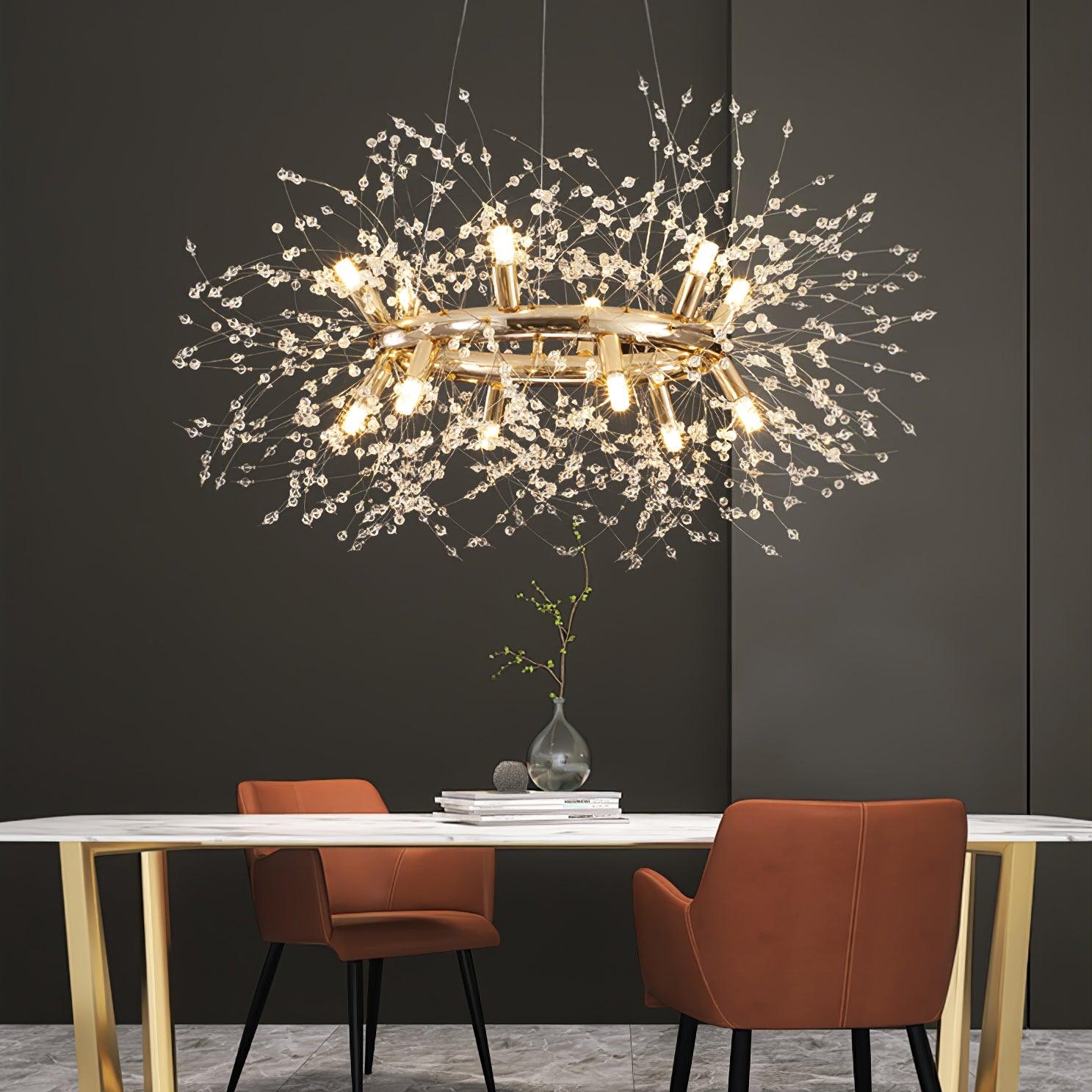 Lustra Chandelier Dandelion Round Stainless Steel - Letslighting