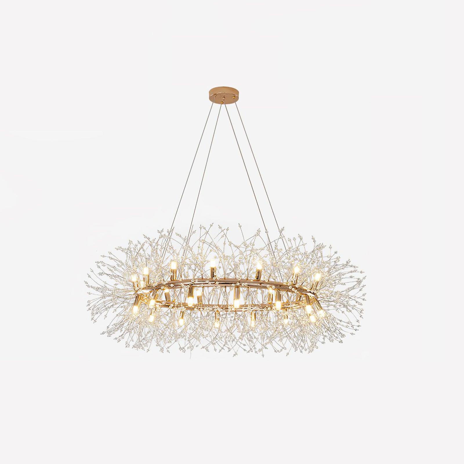 Lustra Chandelier Dandelion Round Stainless Steel - Letslighting