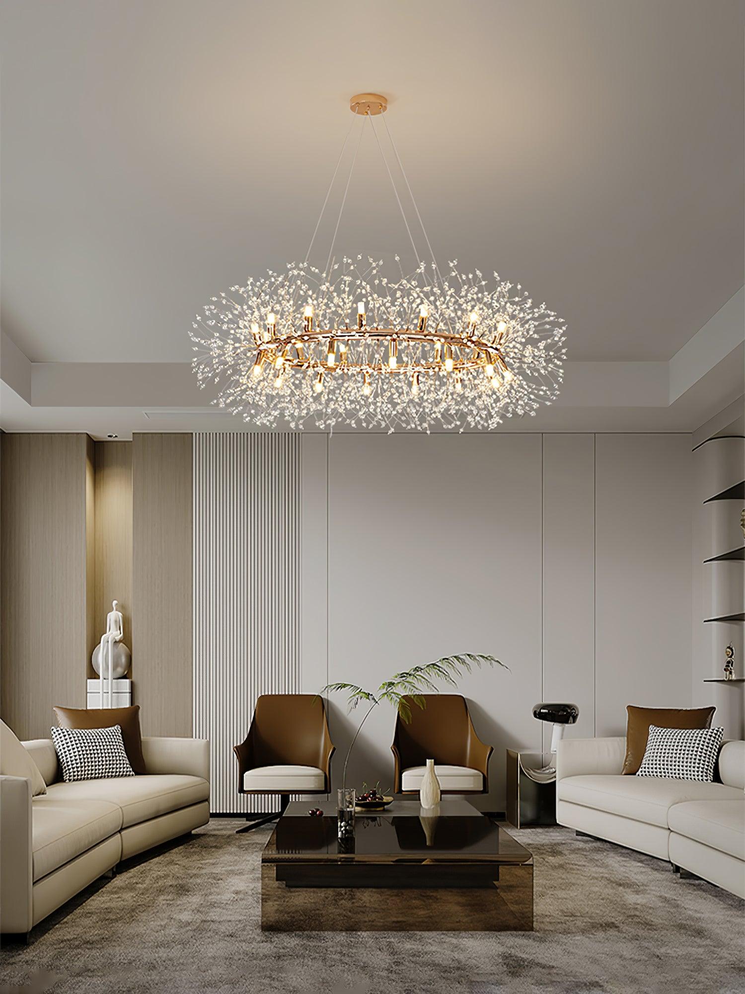Lustra Chandelier Dandelion Round Stainless Steel - Letslighting