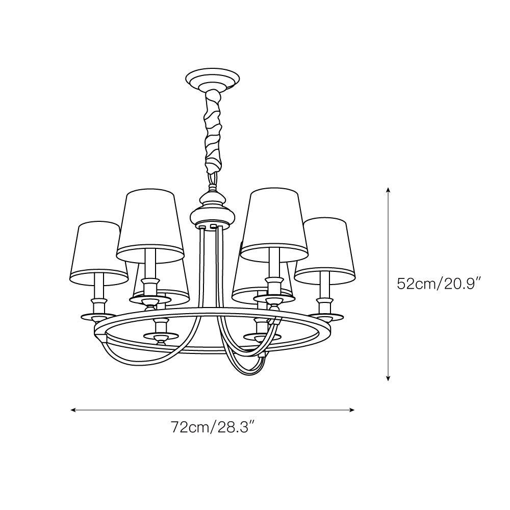 Plume Vintage Elegance Brass Fabric Chandelier - Letslighting