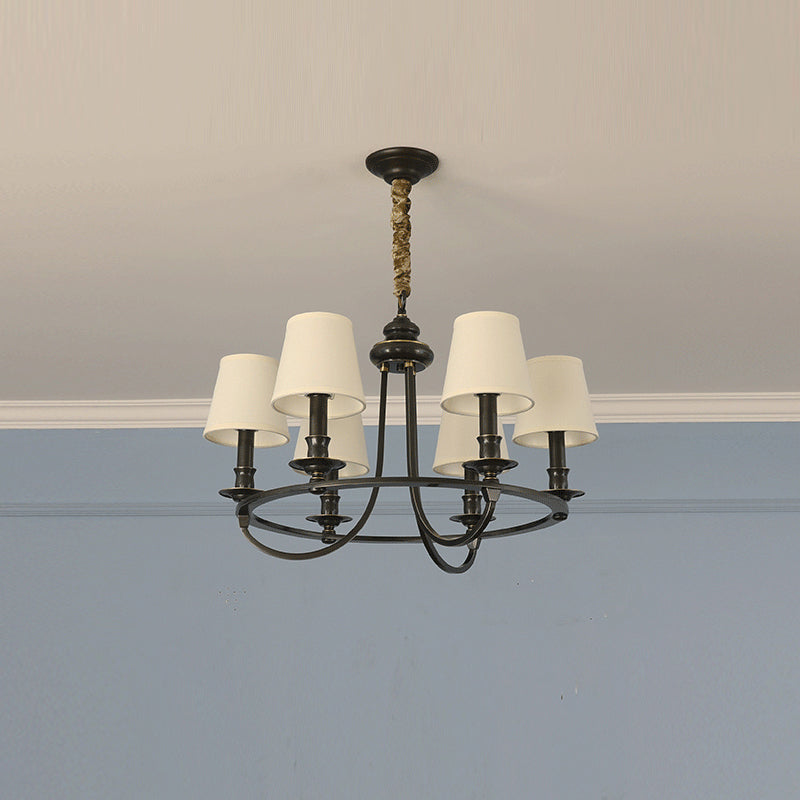 Plume Vintage Elegance Brass Fabric Chandelier - Letslighting