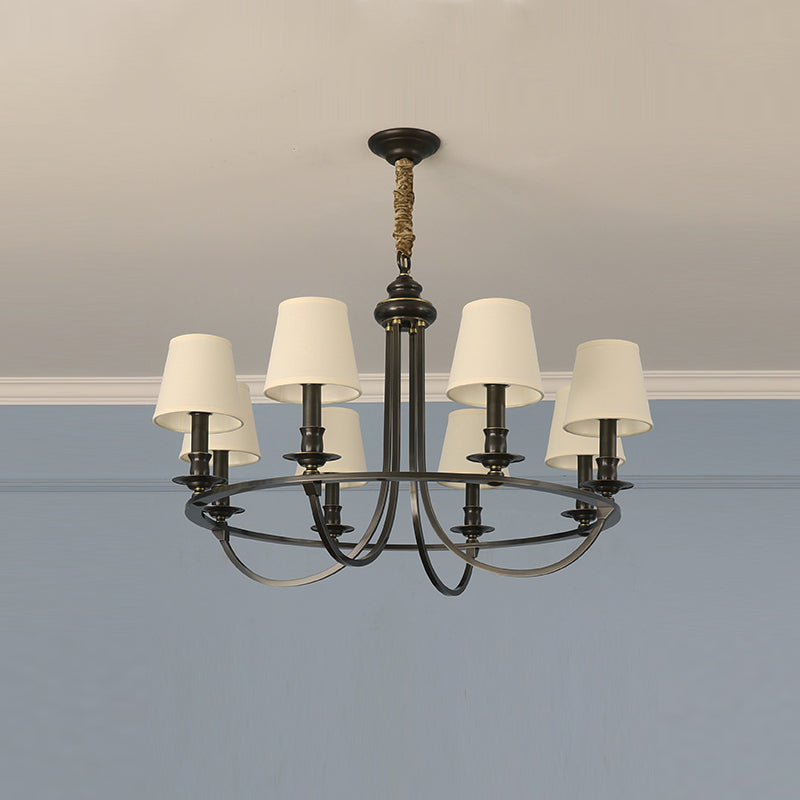 Plume Vintage Elegance Brass Fabric Chandelier - Letslighting