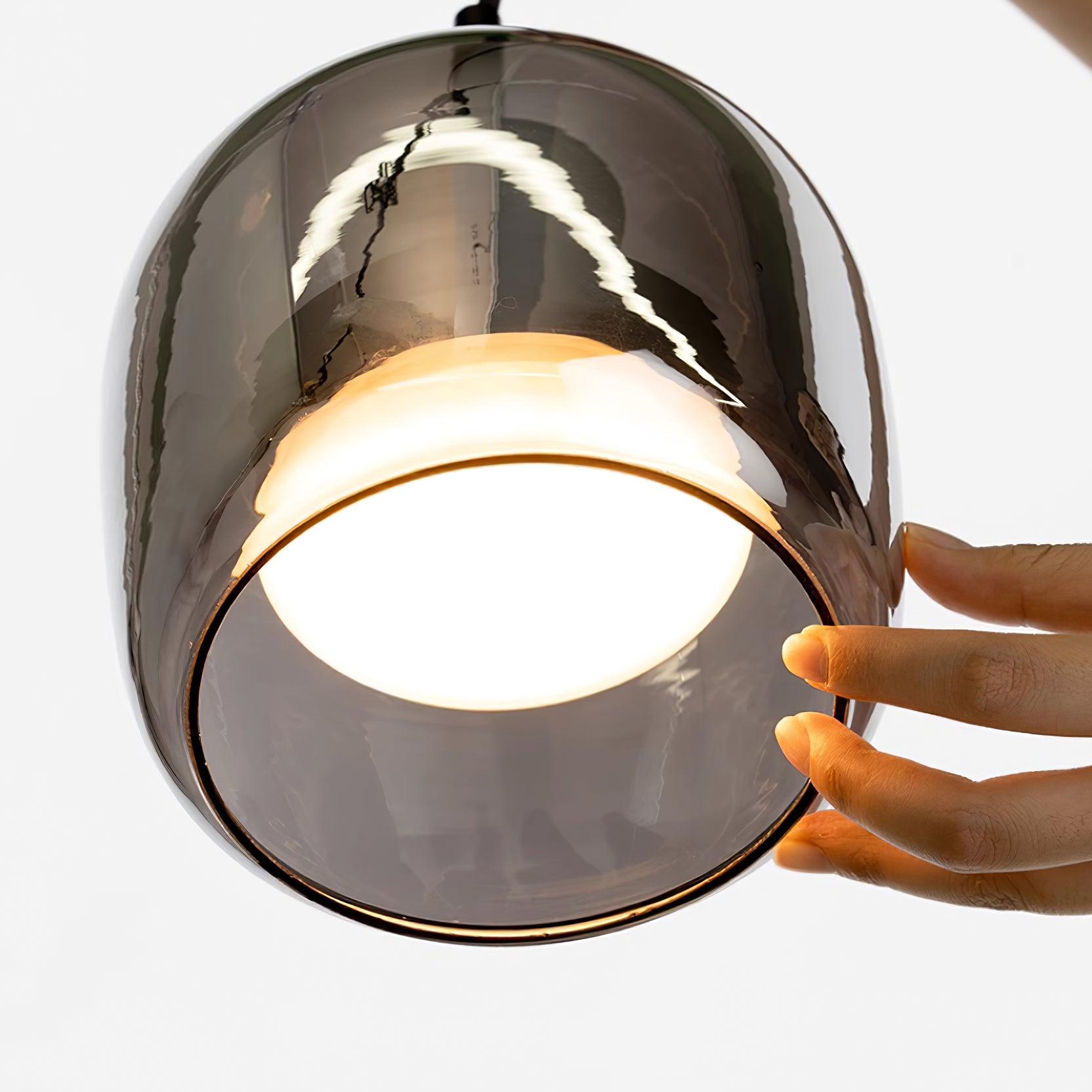 Valentina Minimalist Pendant Light Glass Smoke Gray