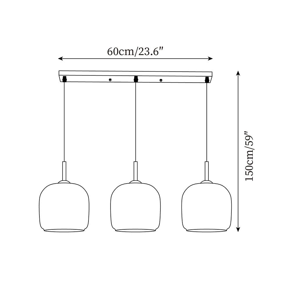 Valentina Minimalist Pendant Light Glass Smoke Gray
