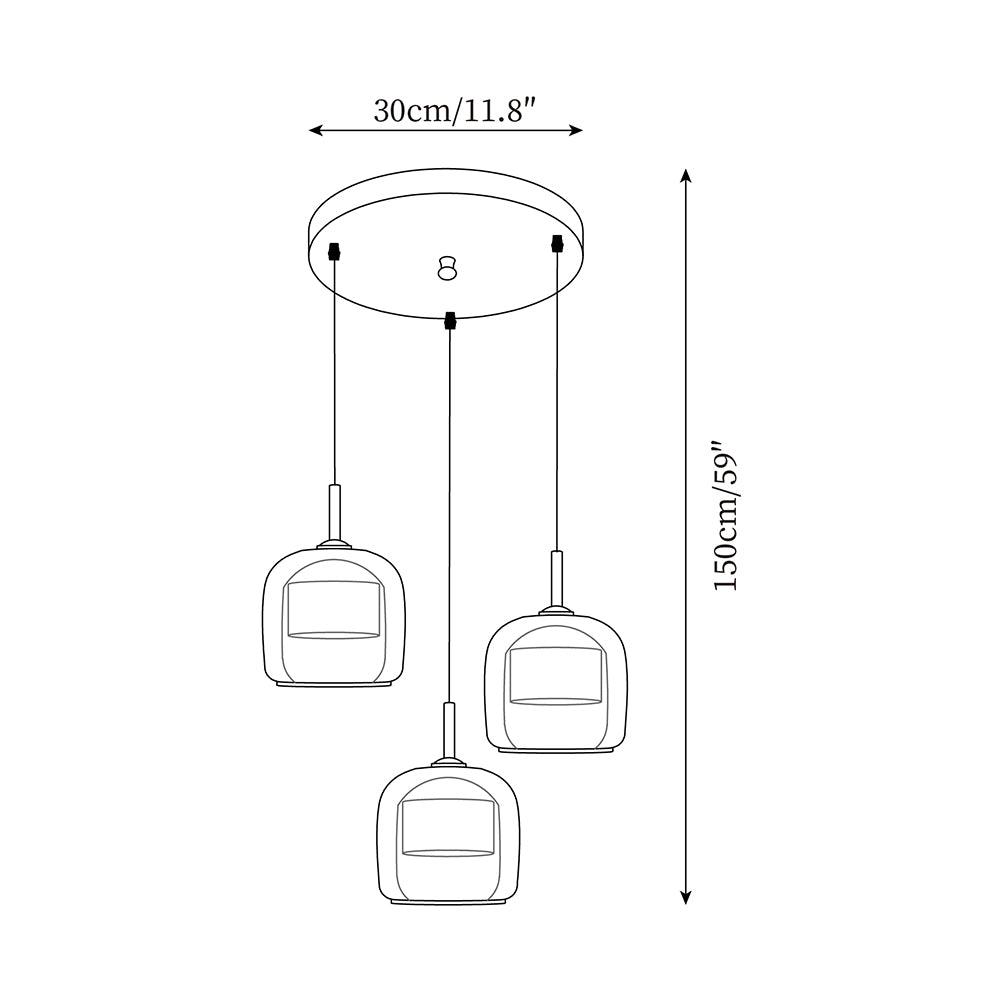 Valentina Minimalist Pendant Light Glass Smoke Gray