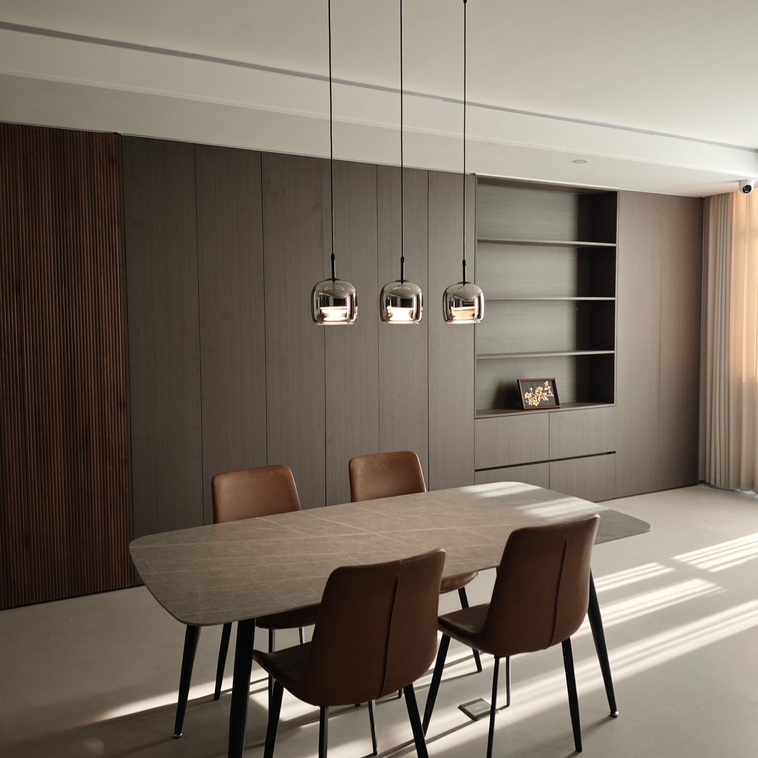 Valentina Minimalist Pendant Light Glass Smoke Gray