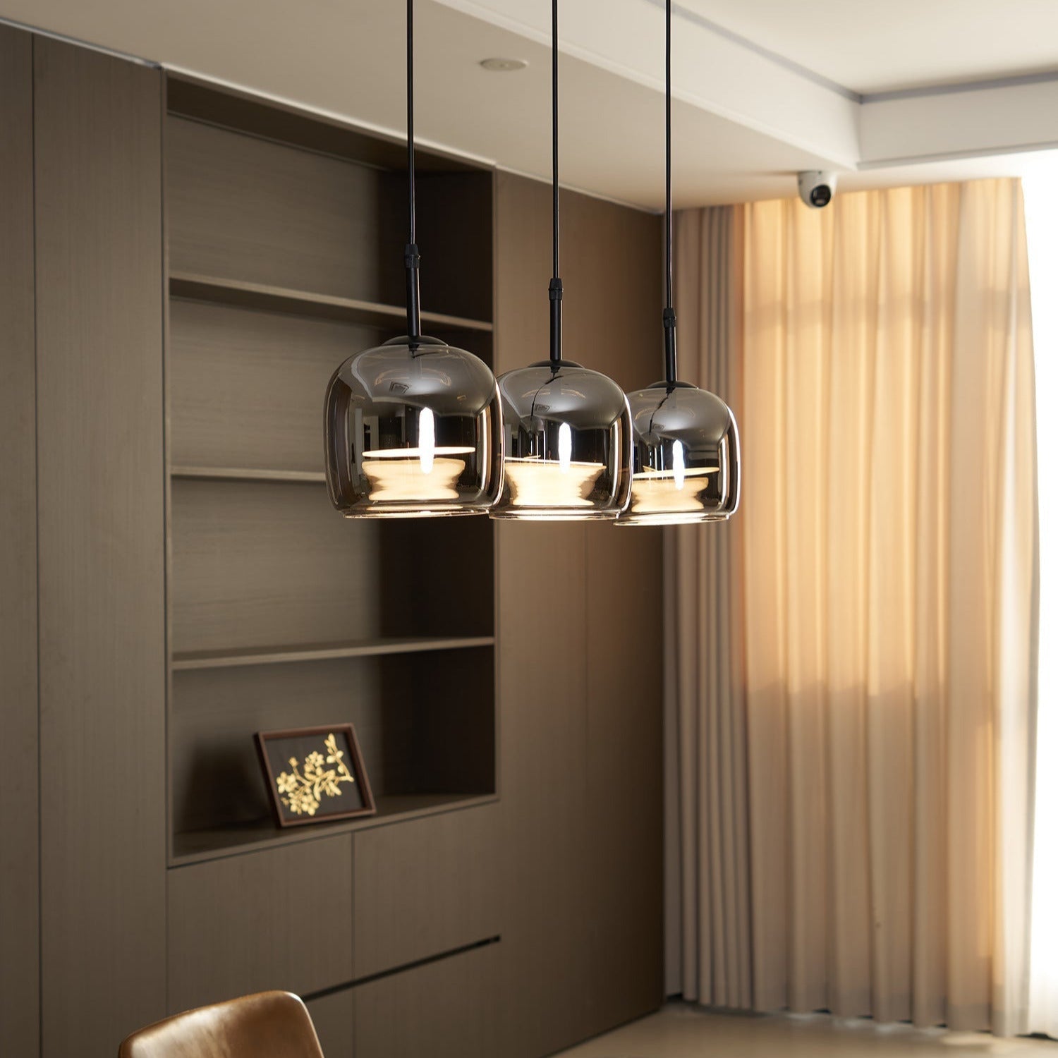 Valentina Minimalist Pendant Light Glass Smoke Gray
