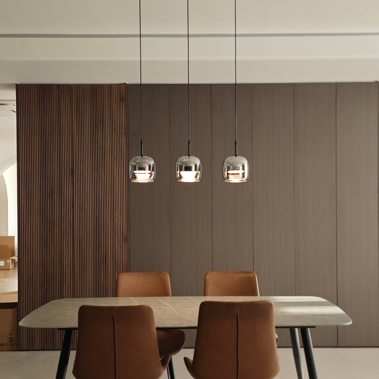 Valentina Minimalist Pendant Light Glass Smoke Gray