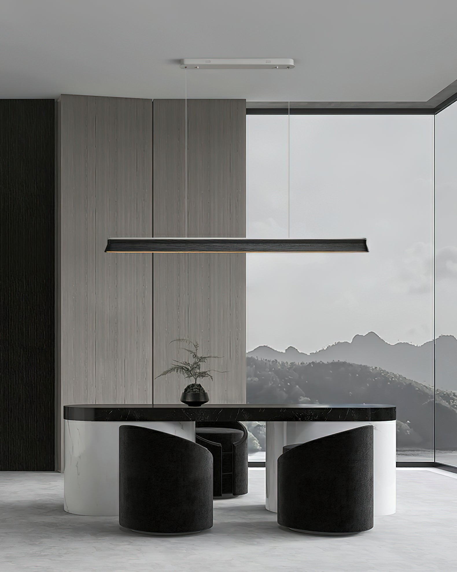 Lustra Pendant Lamp Wooden Beam Minimalist - Letslighting
