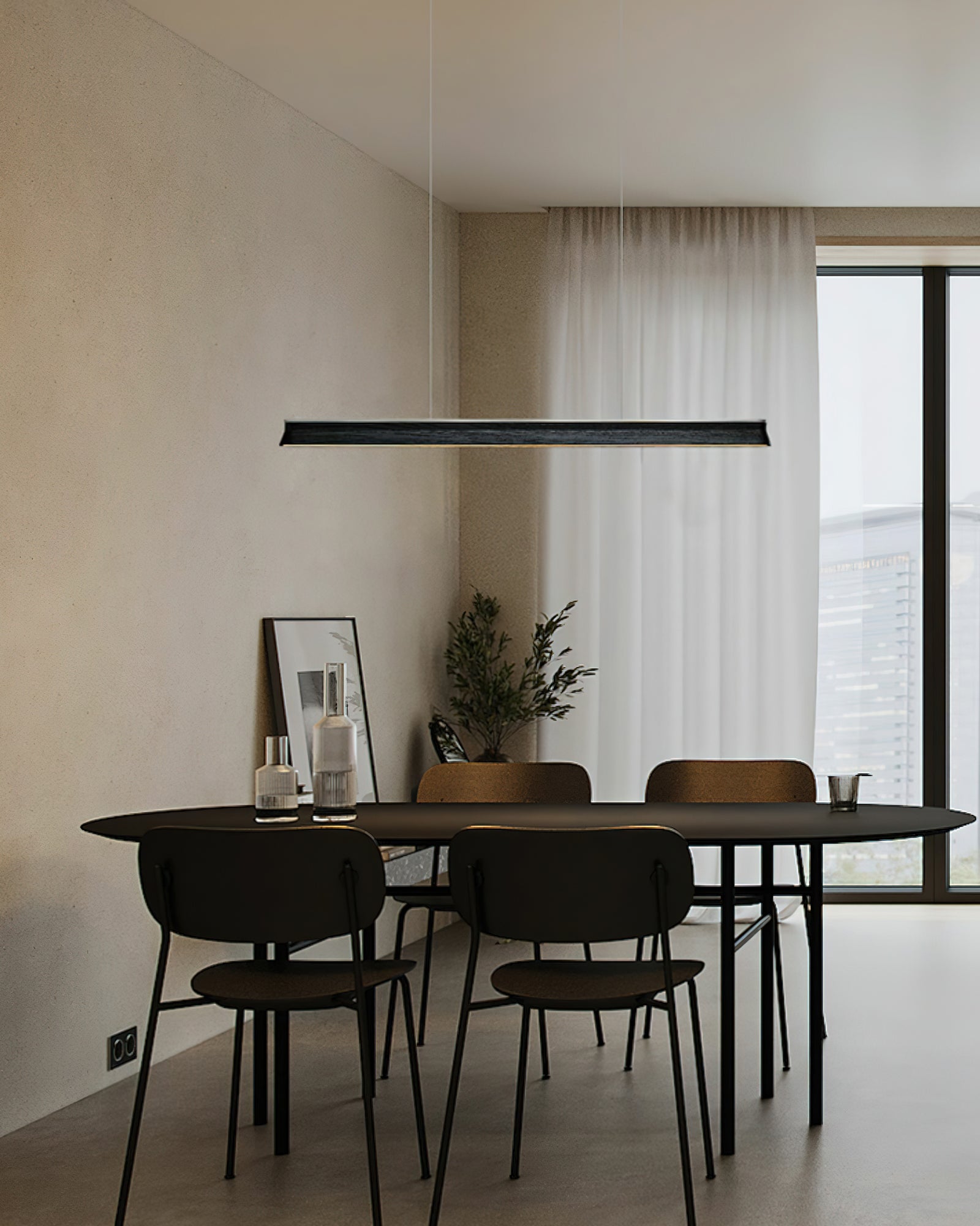 Lustra Pendant Lamp Wooden Beam Minimalist - Letslighting