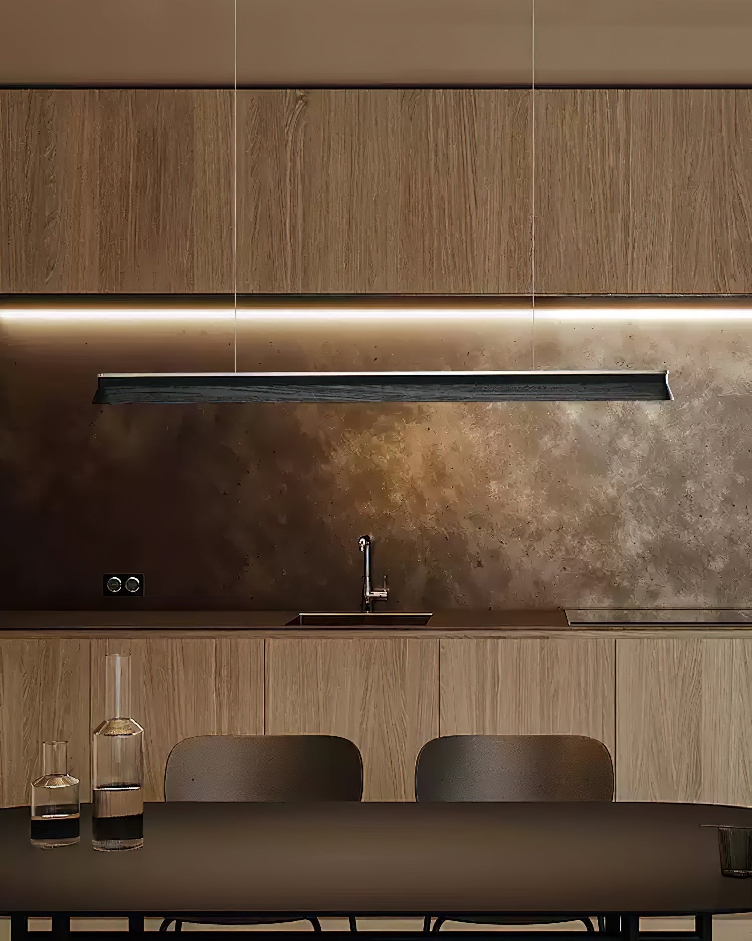 Lustra Pendant Lamp Wooden Beam Minimalist - Letslighting