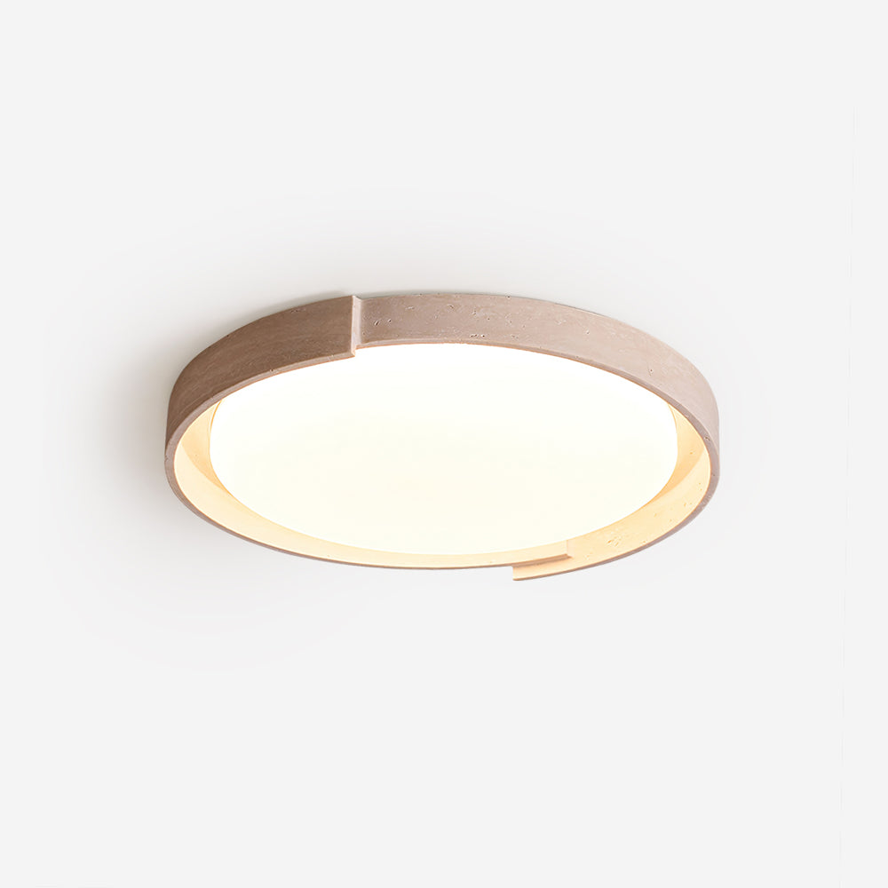 Juvio Minimalist Round Travertine Ceiling Light