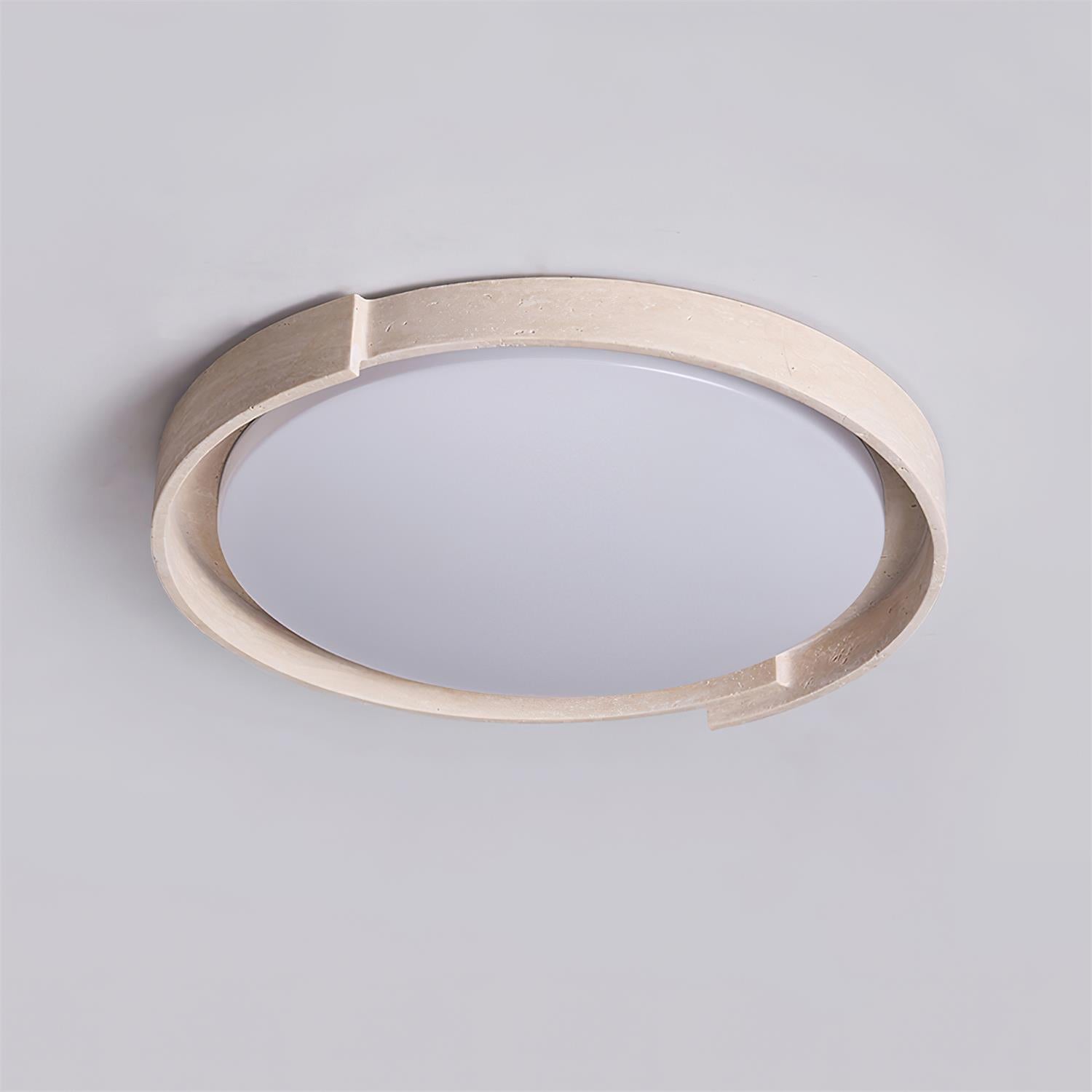 Juvio Minimalist Round Travertine Ceiling Light