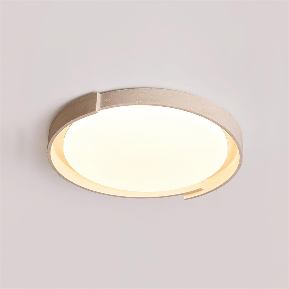 Juvio Minimalist Round Travertine Ceiling Light