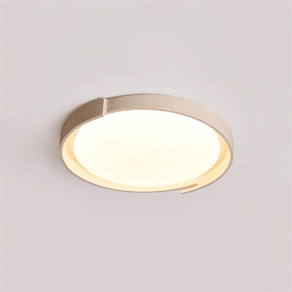 Juvio Minimalist Round Travertine Ceiling Light
