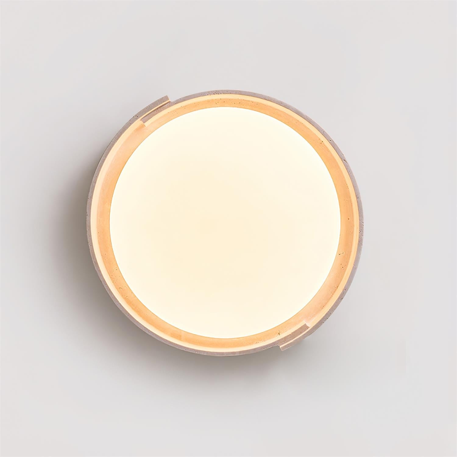 Juvio Minimalist Round Travertine Ceiling Light