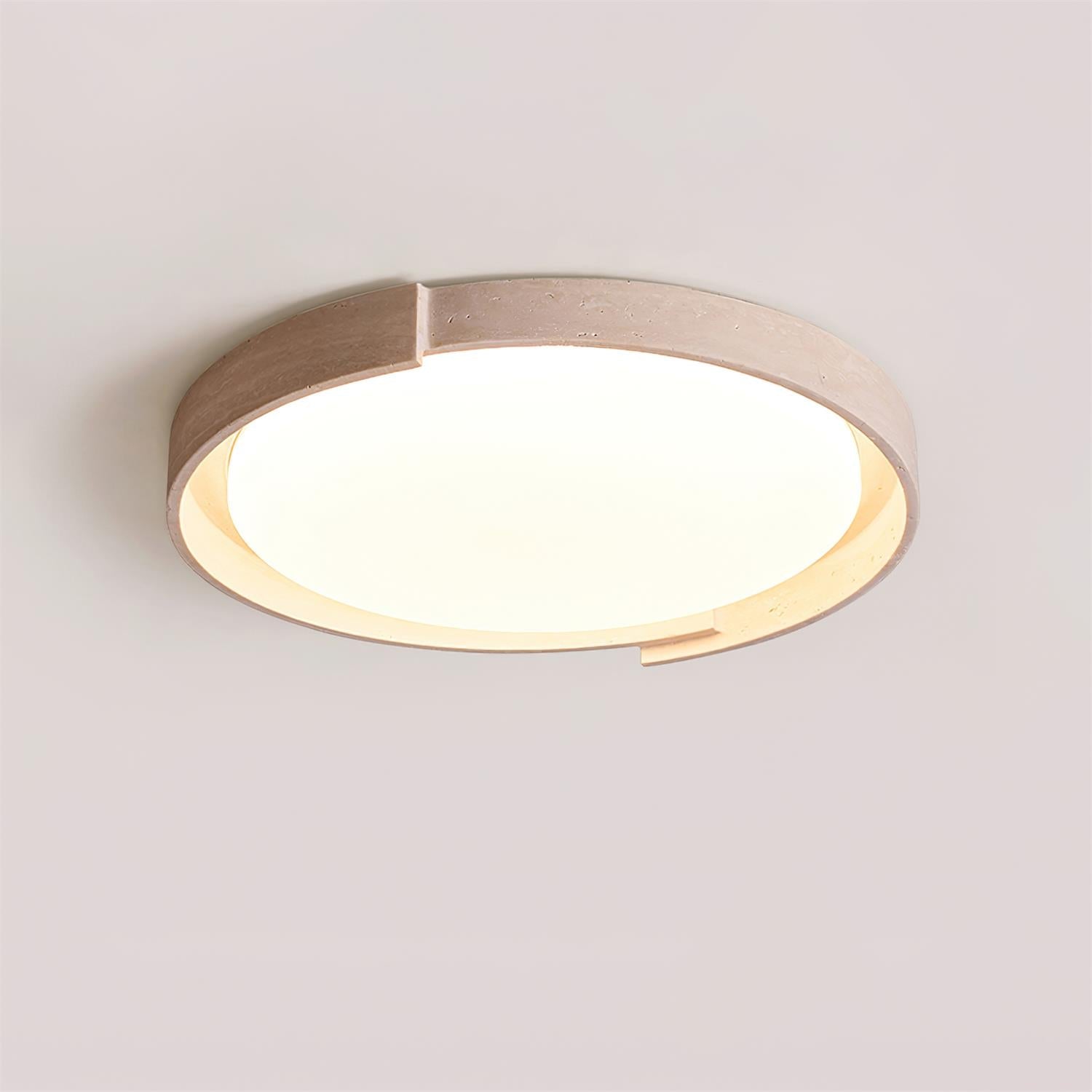 Juvio Minimalist Round Travertine Ceiling Light