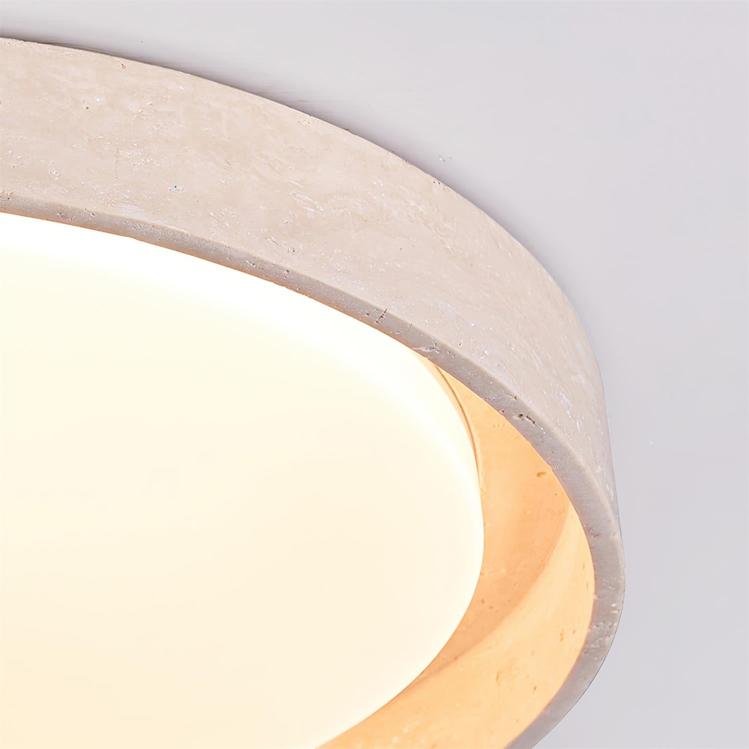 Juvio Minimalist Round Travertine Ceiling Light