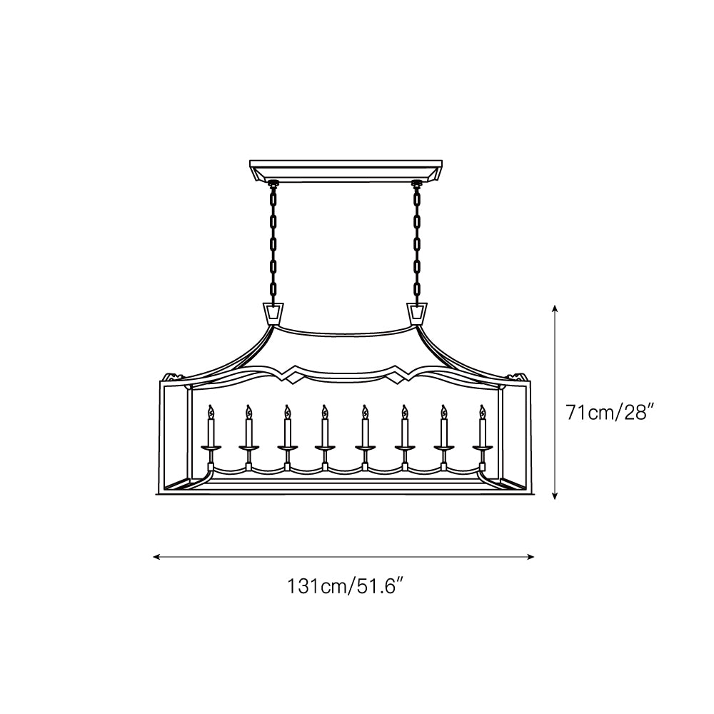 Ripple Modern Minimalist Classic Linear Brass Chandelier - Letslighting