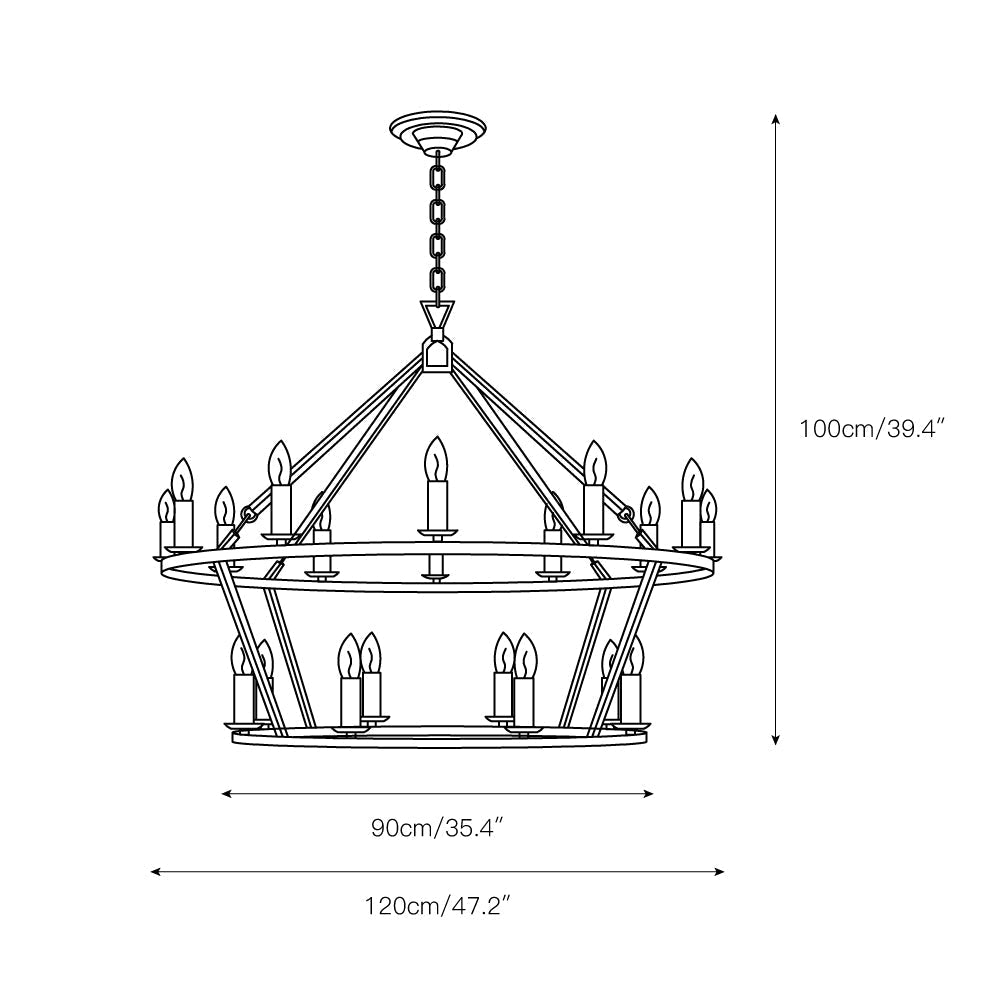 Spark Two-Tiered Ring Plastic Chandelier - Letslighting