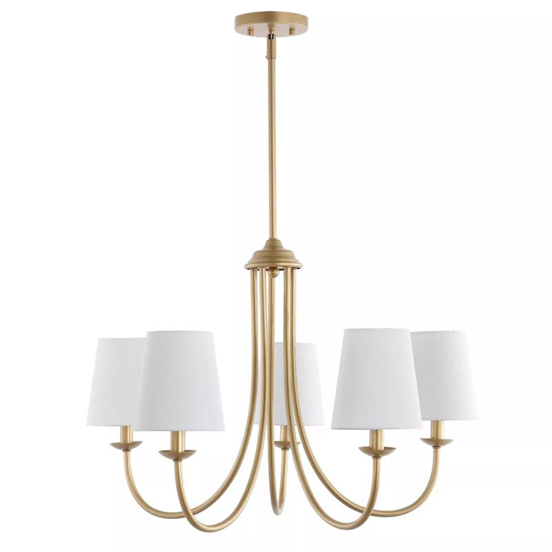 Trill Vintage Industrial Brass Metal Fabric Chandelier - Letslighting