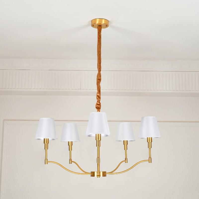 Unfold Vintage Traditional Brass Fabric Chandelier - Letslighting