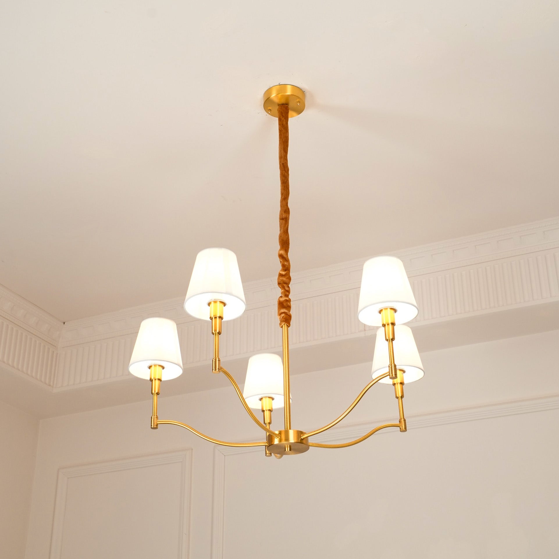 Unfold Vintage Traditional Brass Fabric Chandelier - Letslighting